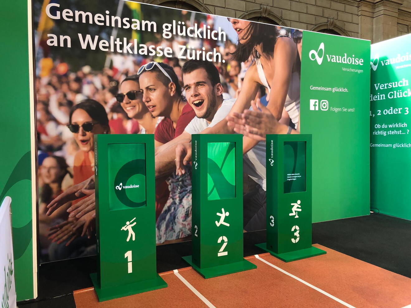 Vaudoise Live-Kommunikation Spiel und Spass als treffend Live-Kommunikation.