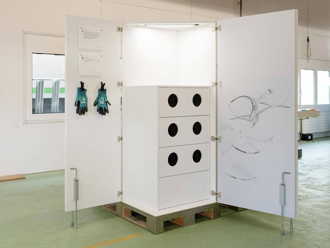 Suva Haushalten und Heimwerken Der Parcour wurde in Belp entwickelt und produziert und ist optimiert für einen schnellen Auf- und Abbau.