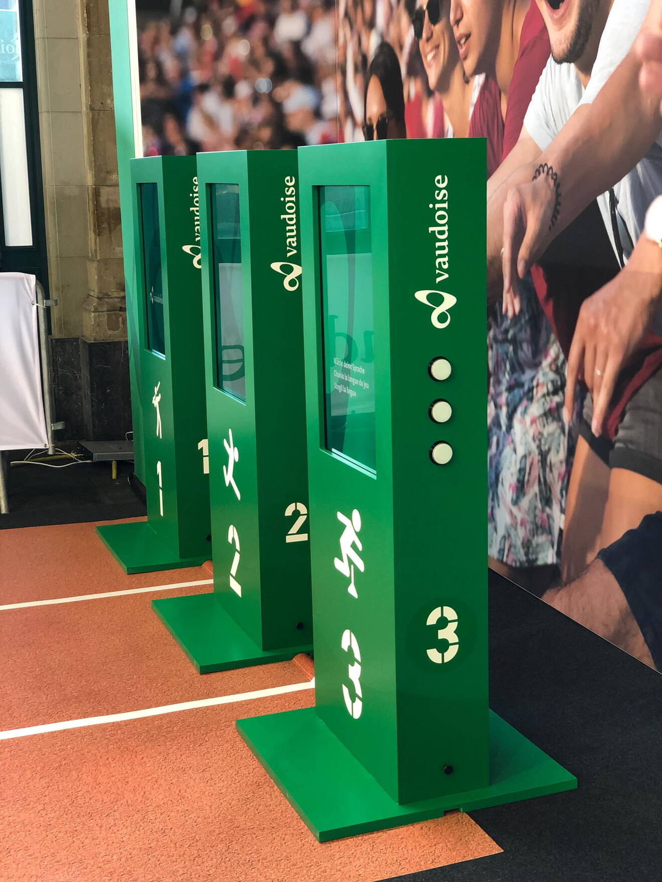 Vaudoise Live-Kommunikation Mit dem Konzept der Gamification bietet der Stand von Vaudoise Spass und ein bleibendes Kundenerlebnis.