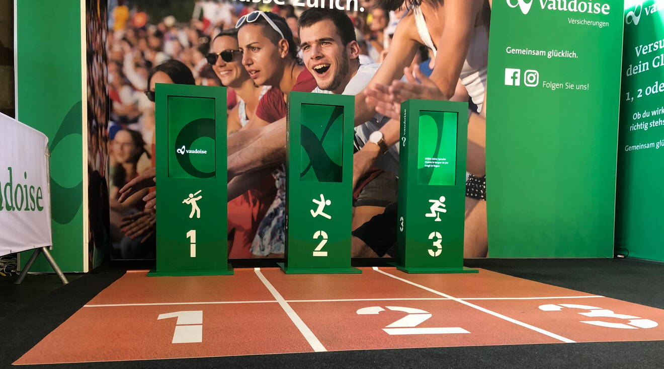 Vaudoise Live-Kommunikation Mit dem Rennbahn-Look und der Stadion-Atmosphäre gelang ein erfolgreiches Live-Marketing.